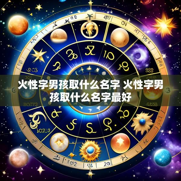 火性字男孩取什么名字 火性字男孩取什么名字最好