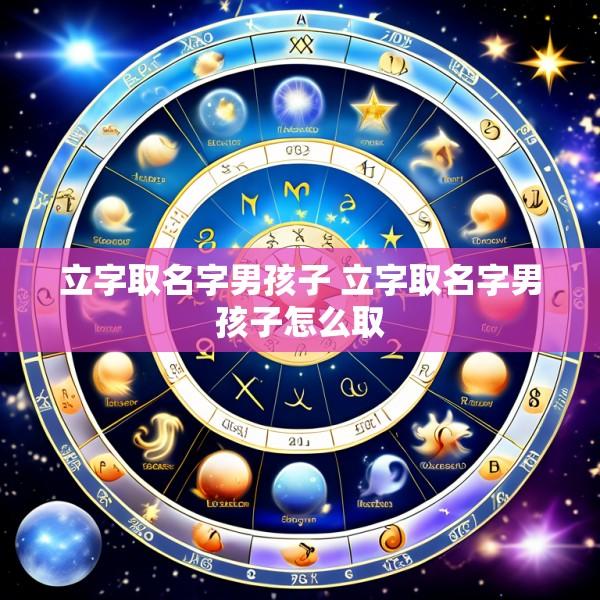 立字取名字男孩子 立字取名字男孩子怎么取