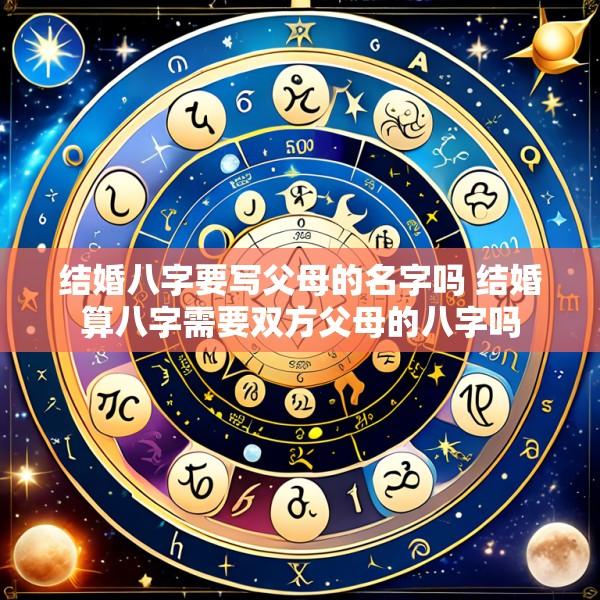 结婚八字要写父母的名字吗 结婚算八字需要双方父母的八字吗