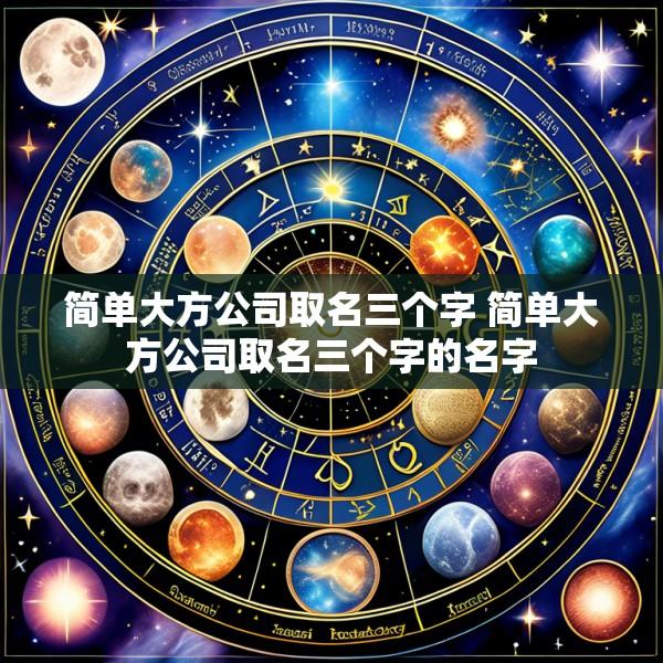 简单大方公司取名三个字 简单大方公司取名三个字的名字