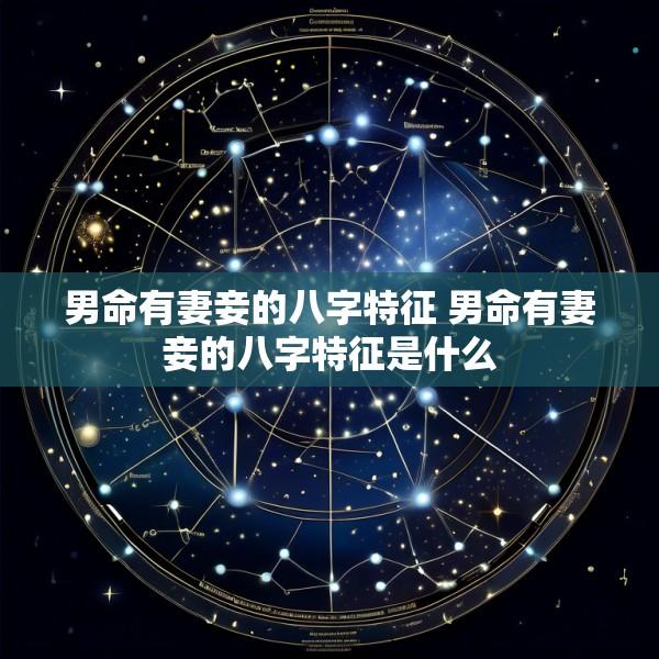 男命有妻妾的八字特征 男命有妻妾的八字特征是什么