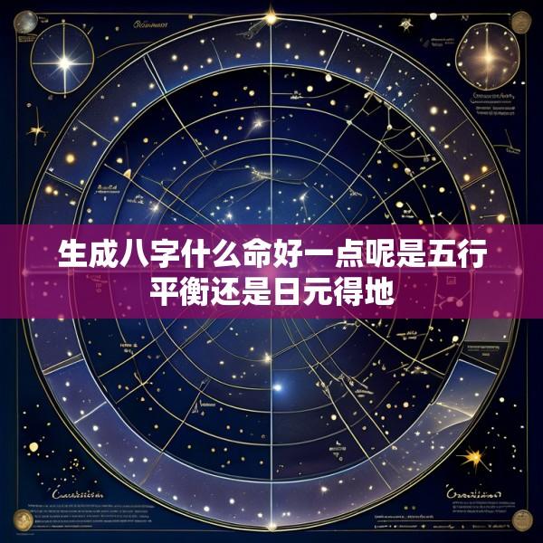 生成八字什么命好一点呢是五行平衡还是日元得地