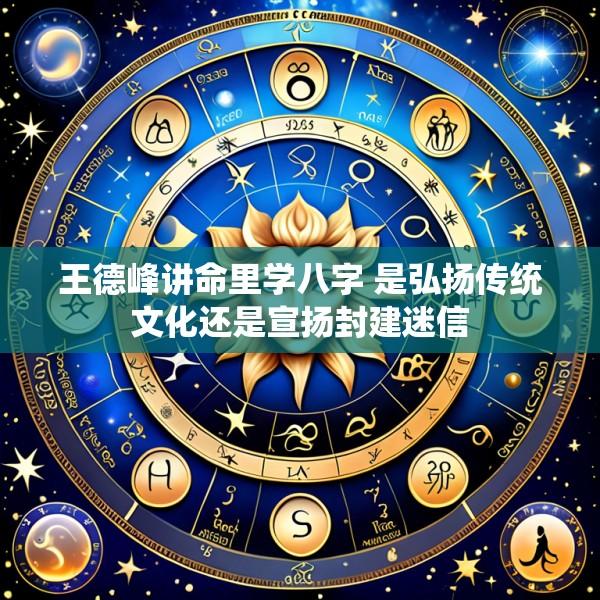 王德峰讲命里学八字 是弘扬传统文化还是宣扬封建迷信