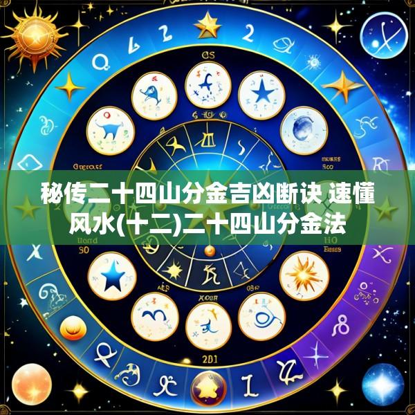 秘传二十四山分金吉凶断诀 速懂风水(十二)二十四山分金法