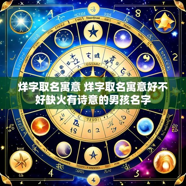 烊字取名寓意 烊字取名寓意好不好缺火有诗意的男孩名字