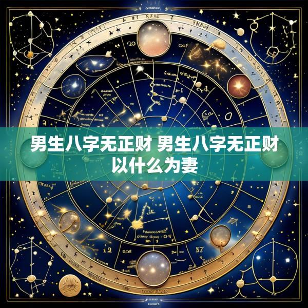 男生八字无正财 男生八字无正财以什么为妻
