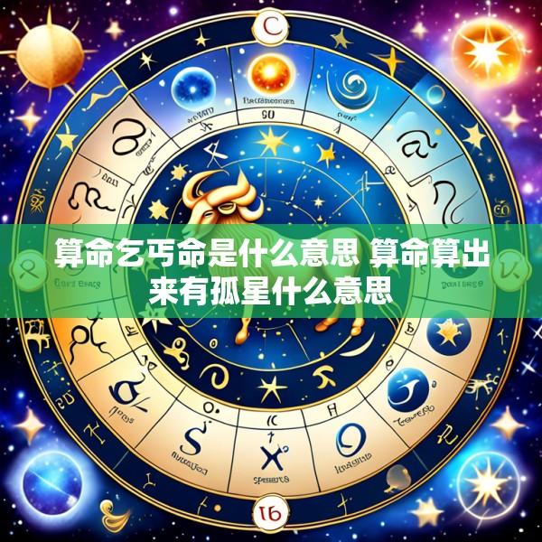 算命乞丐命是什么意思 算命算出来有孤星什么意思