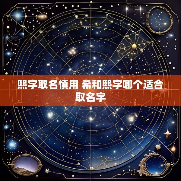 熙字取名慎用 希和熙字哪个适合取名字