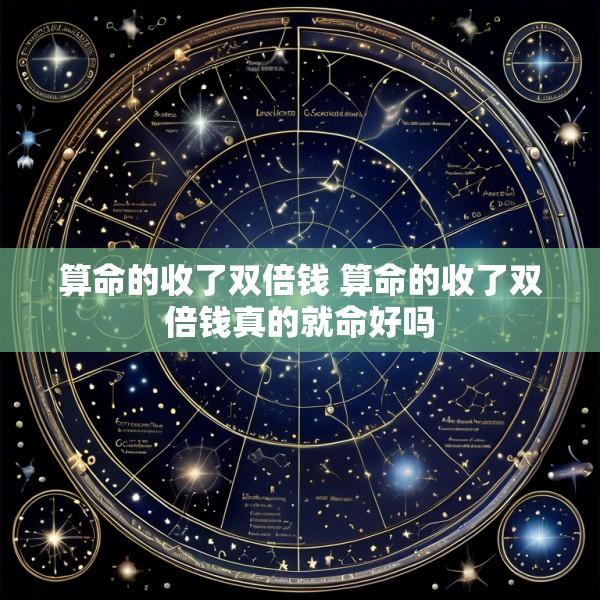 算命的收了双倍钱 算命的收了双倍钱真的就命好吗