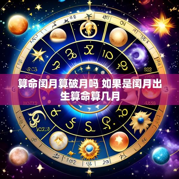 算命闰月算破月吗 如果是闰月出生算命算几月