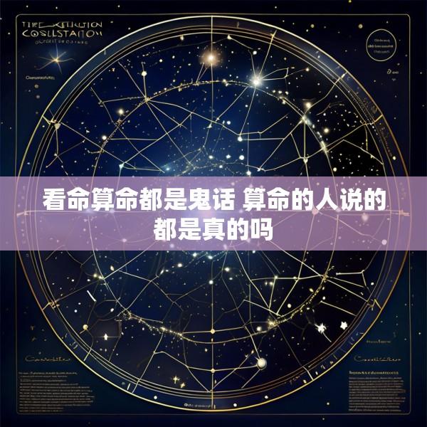 看命算命都是鬼话 算命的人说的都是真的吗