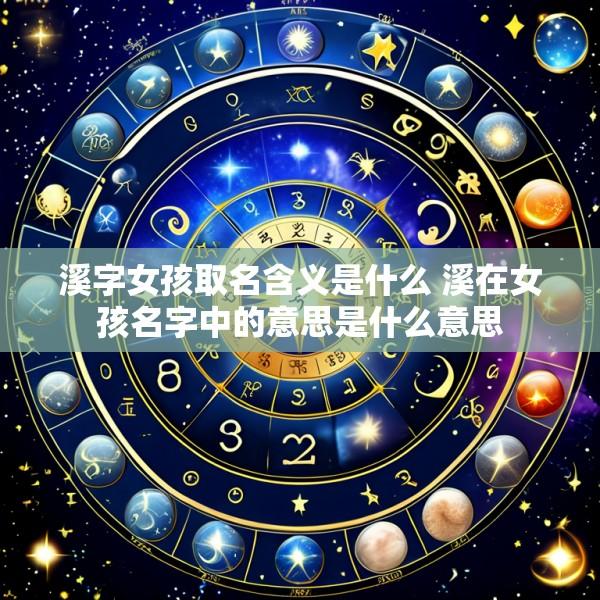 溪字女孩取名含义是什么 溪在女孩名字中的意思是什么意思