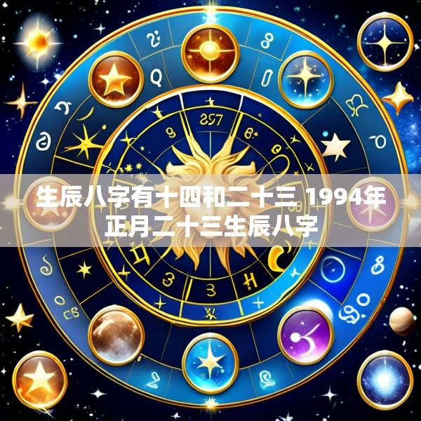 生辰八字有十四和二十三 1994年正月二十三生辰八字