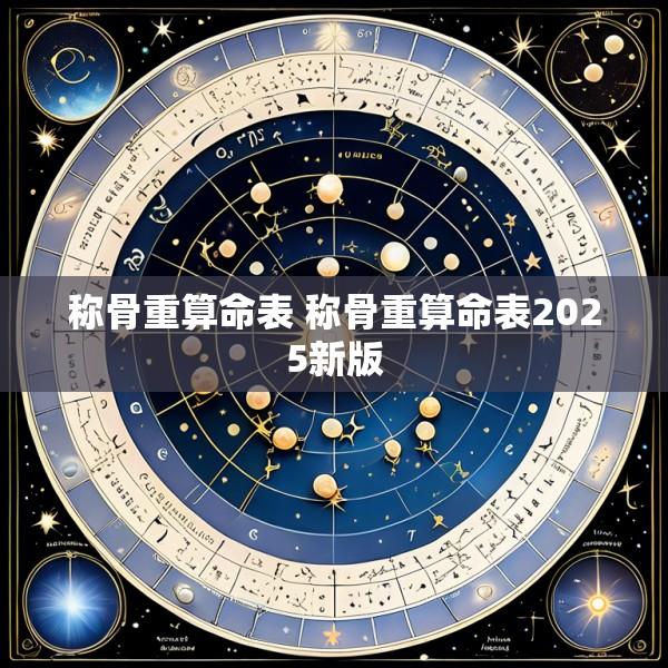 称骨重算命表 称骨重算命表2025新版