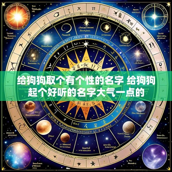 给狗狗取个有个性的名字 给狗狗起个好听的名字大气一点的