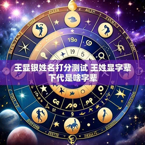 王显银姓名打分测试 王姓显字辈下代是啥字辈
