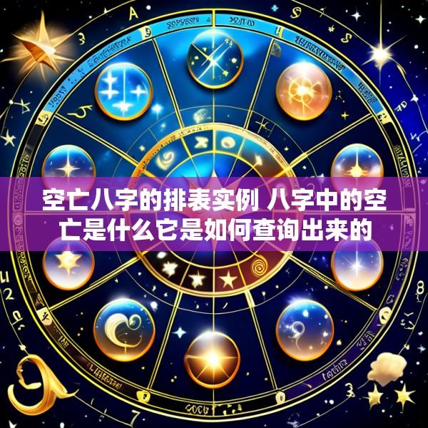 空亡八字的排表实例 八字中的空亡是什么它是如何查询出来的