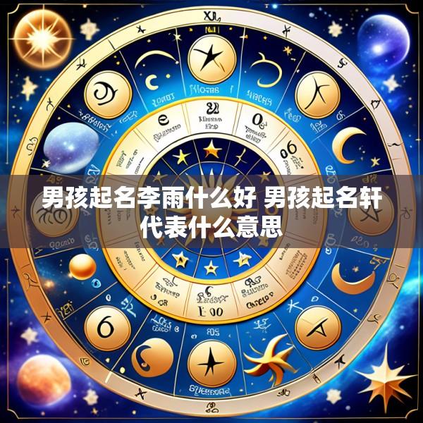 男孩起名李雨什么好 男孩起名轩代表什么意思