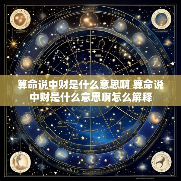 算命说中财是什么意思啊 算命说中财是什么意思啊怎么解释