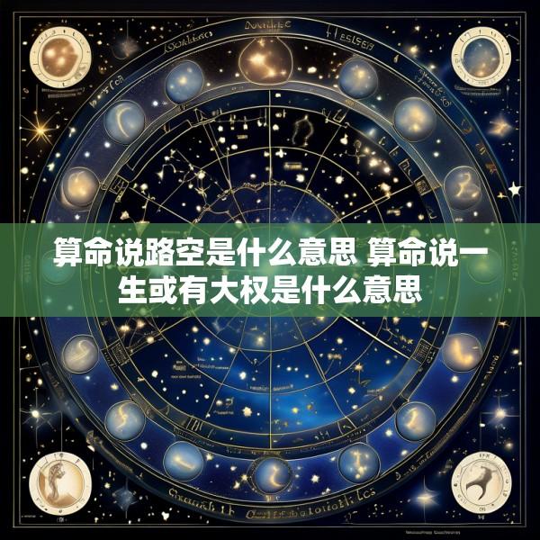 算命说路空是什么意思 算命说一生或有大权是什么意思