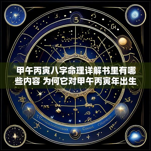 甲午丙寅八字命理详解书里有哪些内容 为何它对甲午丙寅年出生的人如此重要