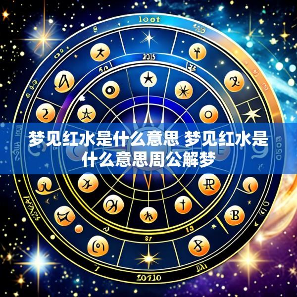 梦见红水是什么意思 梦见红水是什么意思周公解梦
