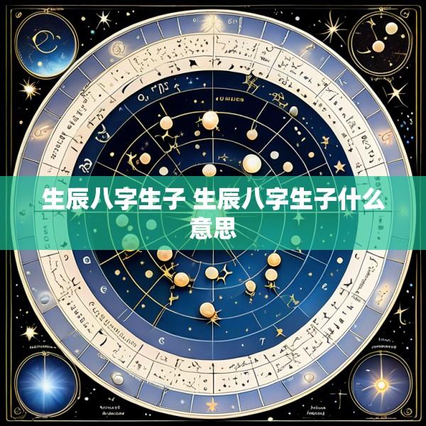 生辰八字生子 生辰八字生子什么意思