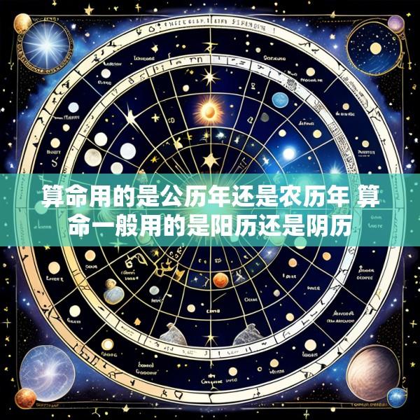 算命用的是公历年还是农历年 算命一般用的是阳历还是阴历