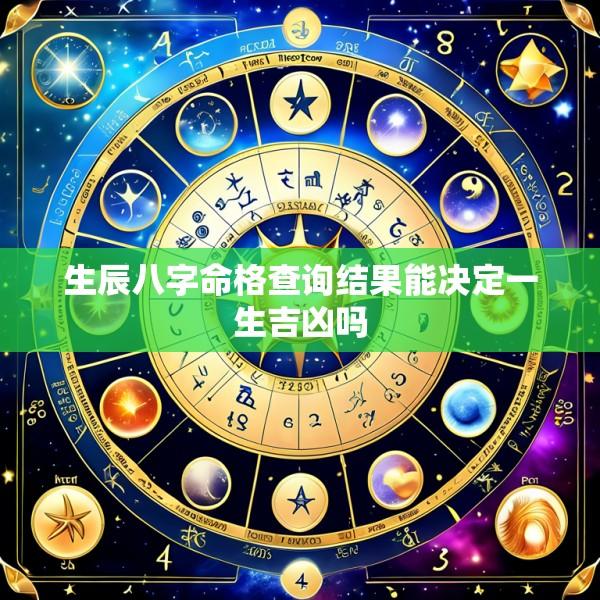 生辰八字命格查询结果能决定一生吉凶吗