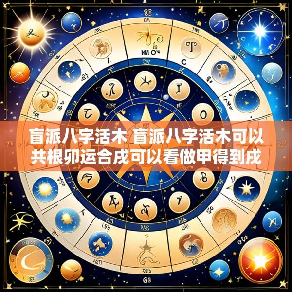 盲派八字活木 盲派八字活木可以共根卯运合戌可以看做甲得到戌