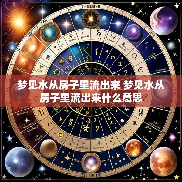 梦见水从房子里流出来 梦见水从房子里流出来什么意思
