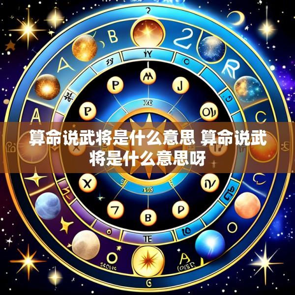 算命说武将是什么意思 算命说武将是什么意思呀