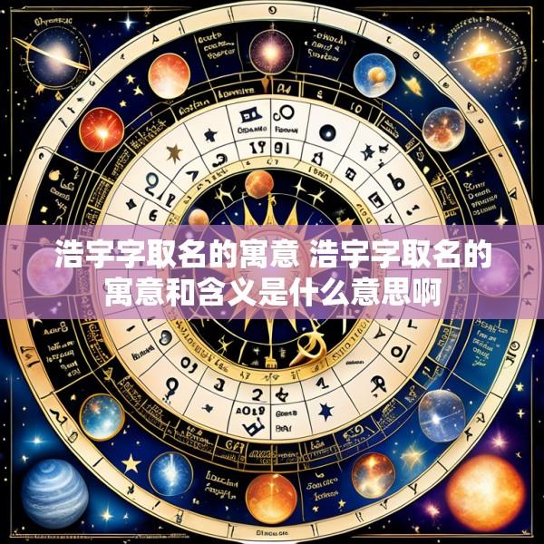 浩宇字取名的寓意 浩宇字取名的寓意和含义是什么意思啊