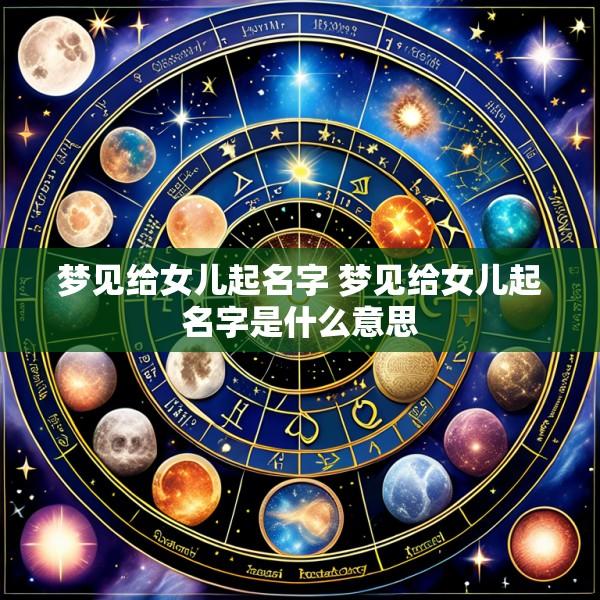 梦见给女儿起名字 梦见给女儿起名字是什么意思