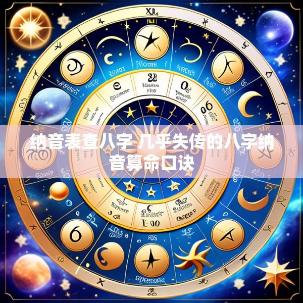 纳音表查八字 几乎失传的八字纳音算命口诀