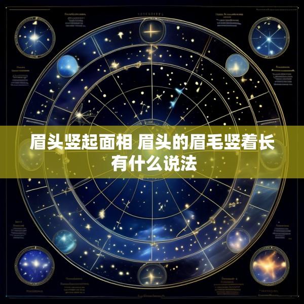 眉头竖起面相 眉头的眉毛竖着长 有什么说法