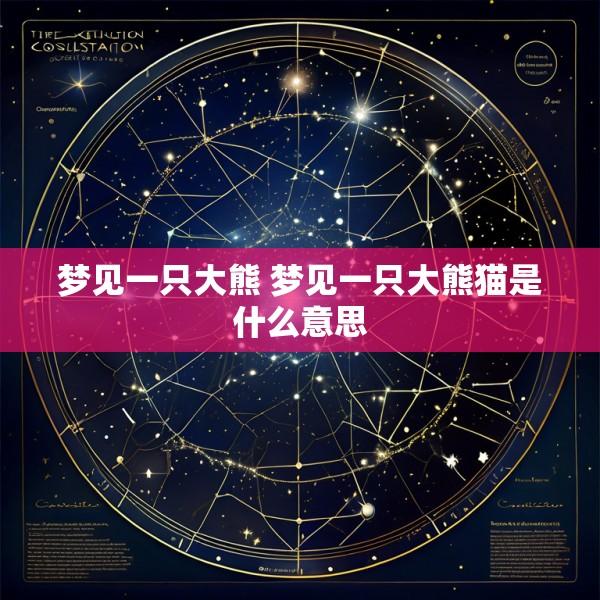 梦见一只大熊 梦见一只大熊猫是什么意思