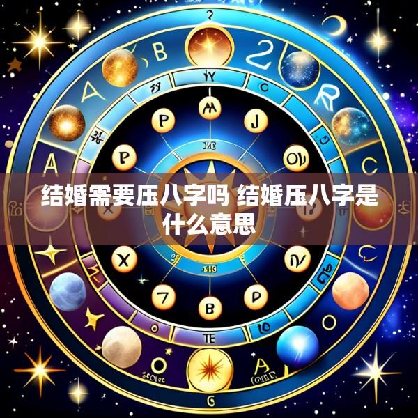 结婚需要压八字吗 结婚压八字是什么意思