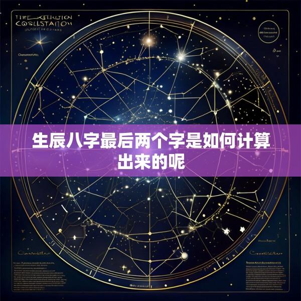 生辰八字最后两个字是如何计算出来的呢