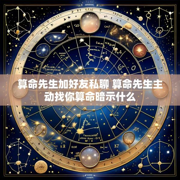 算命先生加好友私聊 算命先生主动找你算命暗示什么