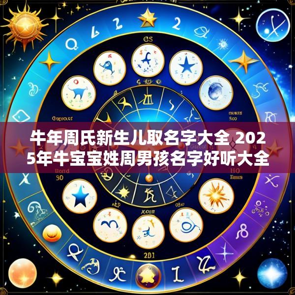 牛年周氏新生儿取名字大全 2025年牛宝宝姓周男孩名字好听大全