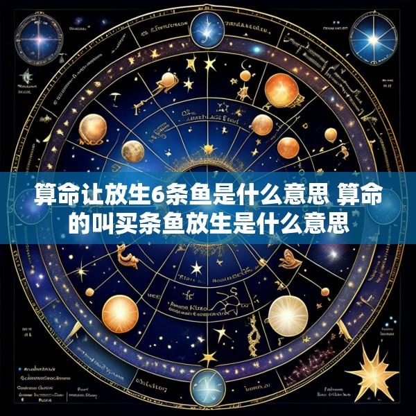算命让放生6条鱼是什么意思 算命的叫买条鱼放生是什么意思