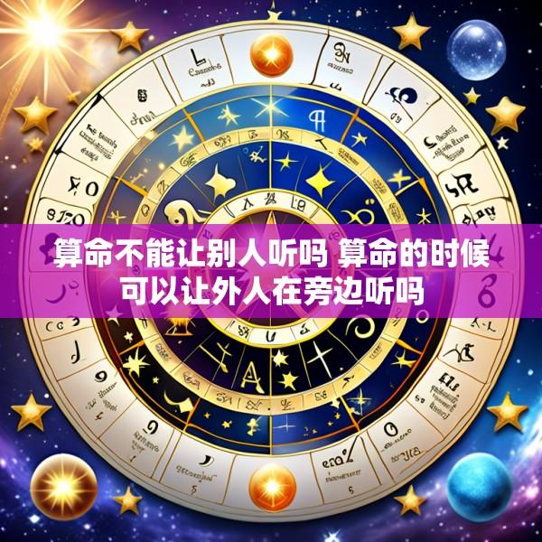 算命不能让别人听吗 算命的时候可以让外人在旁边听吗