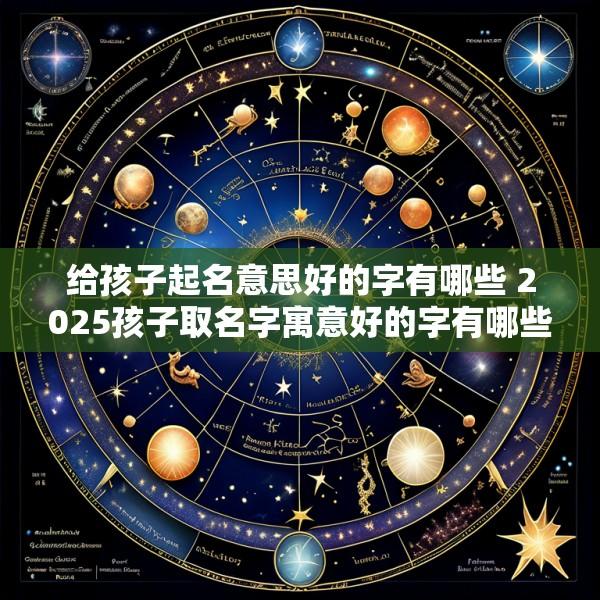 给孩子起名意思好的字有哪些 2025孩子取名字寓意好的字有哪些