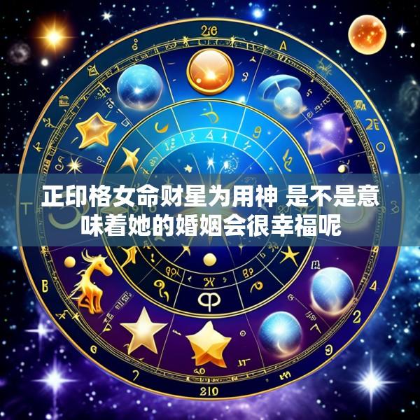 正印格女命财星为用神 是不是意味着她的婚姻会很幸福呢