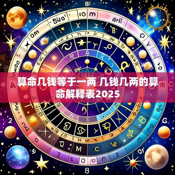 算命几钱等于一两 几钱几两的算命解释表2025