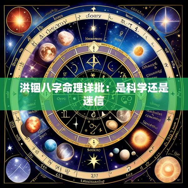 洪铟八字命理详批:是科学还是迷信