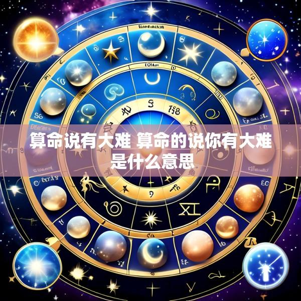 算命说有大难 算命的说你有大难 是什么意思