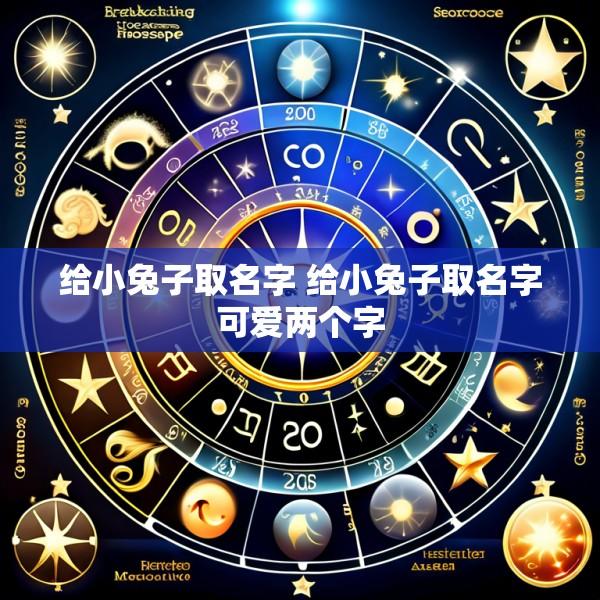 给小兔子取名字 给小兔子取名字可爱两个字