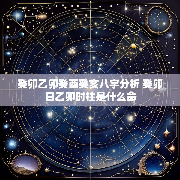 癸卯乙卯癸酉癸亥八字分析 癸卯日乙卯时柱是什么命